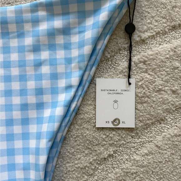 BRAND NEW Skatie Blue and White Gingham Bikini Set - Picture 3 of 7